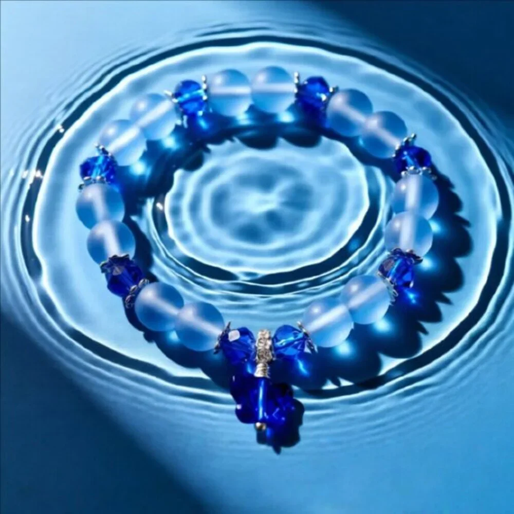 Blue Butterfly - Beaded Stretch Bracelet 4 Girls 5.5-6" Wrists! - Picture 4 of 9
